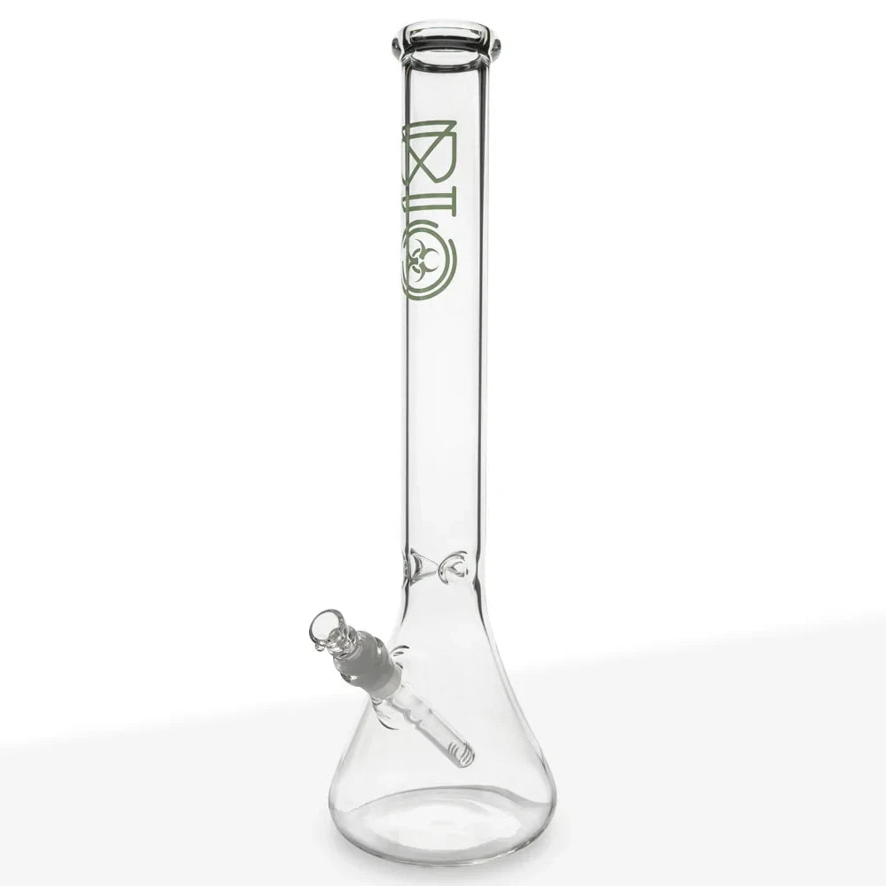 Biohazard Bong Green 18in Beaker Bong w/Ice Catcher