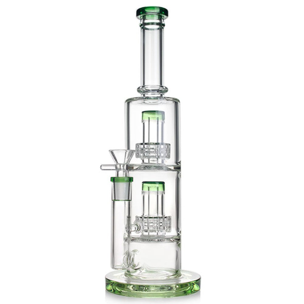 Fat Buddha Glass Bong Green 3 Chamber Matrix Bong