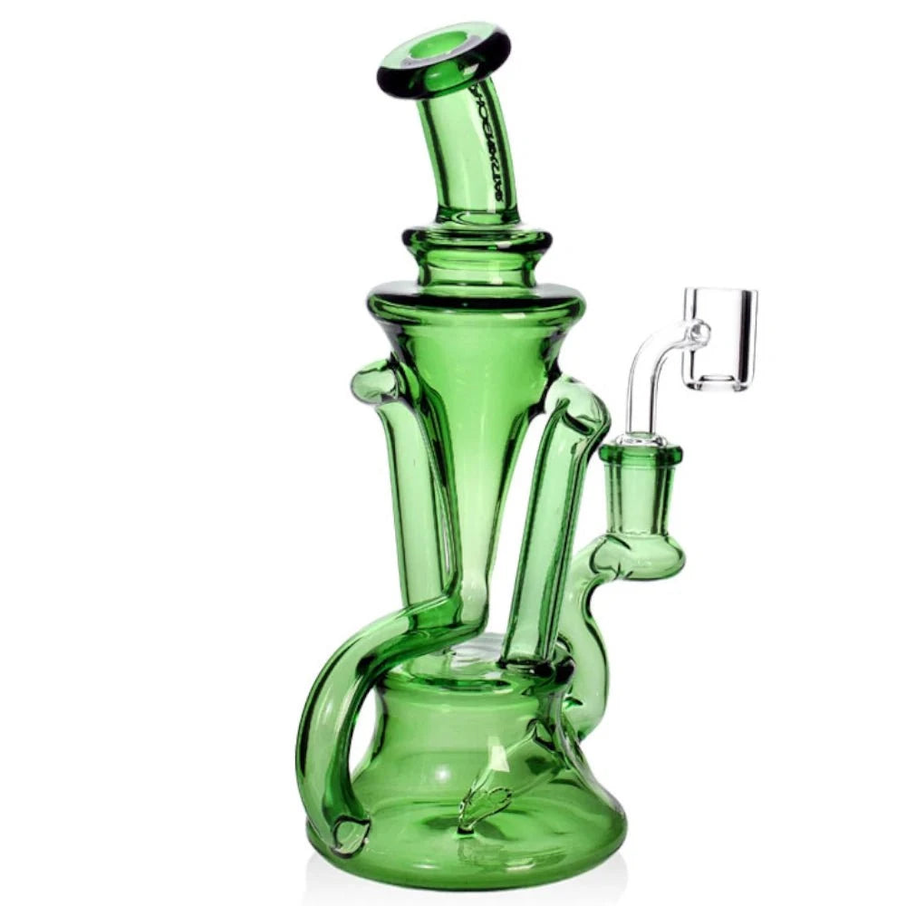 Phoenix Bong Green 8in Mini Recycler Dab Rig