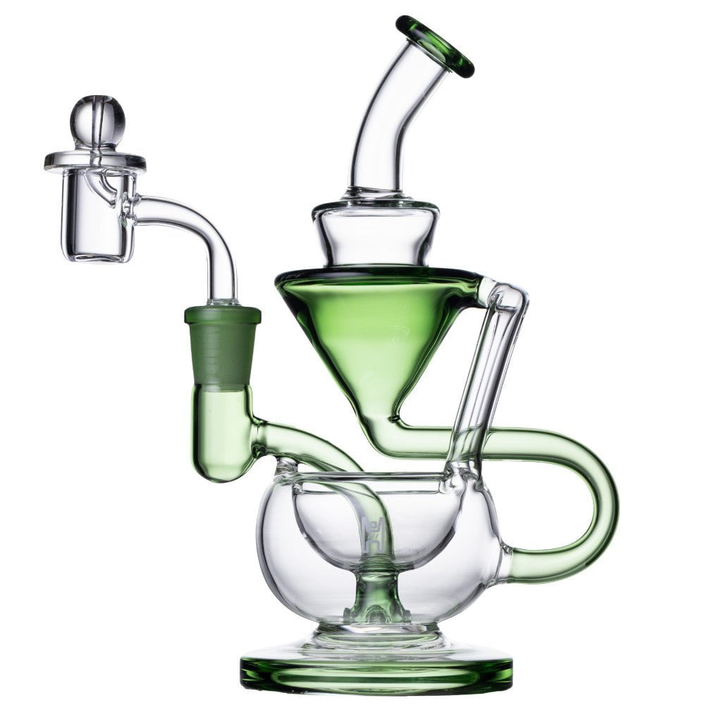 Human Grade Bong Green 8in Recycler 1A Dab Rig