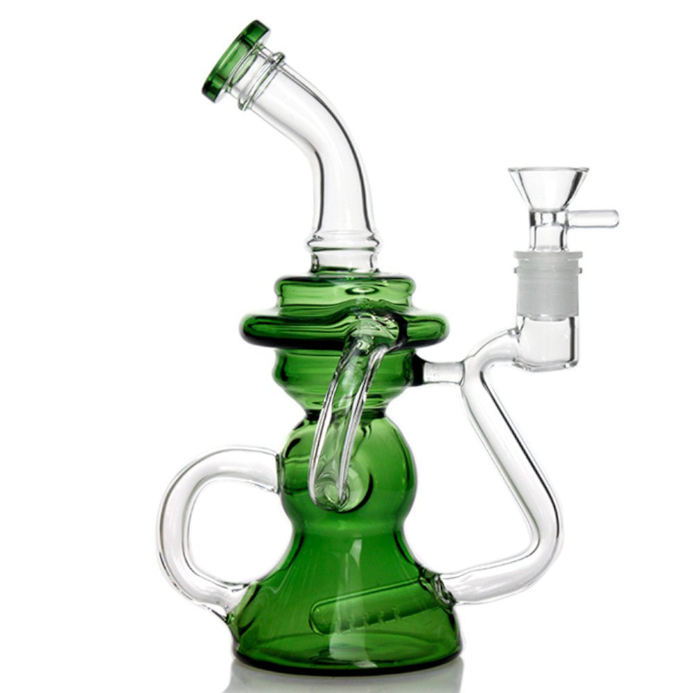 Fat Buddha Glass Bong Green Bell Recycler Bong