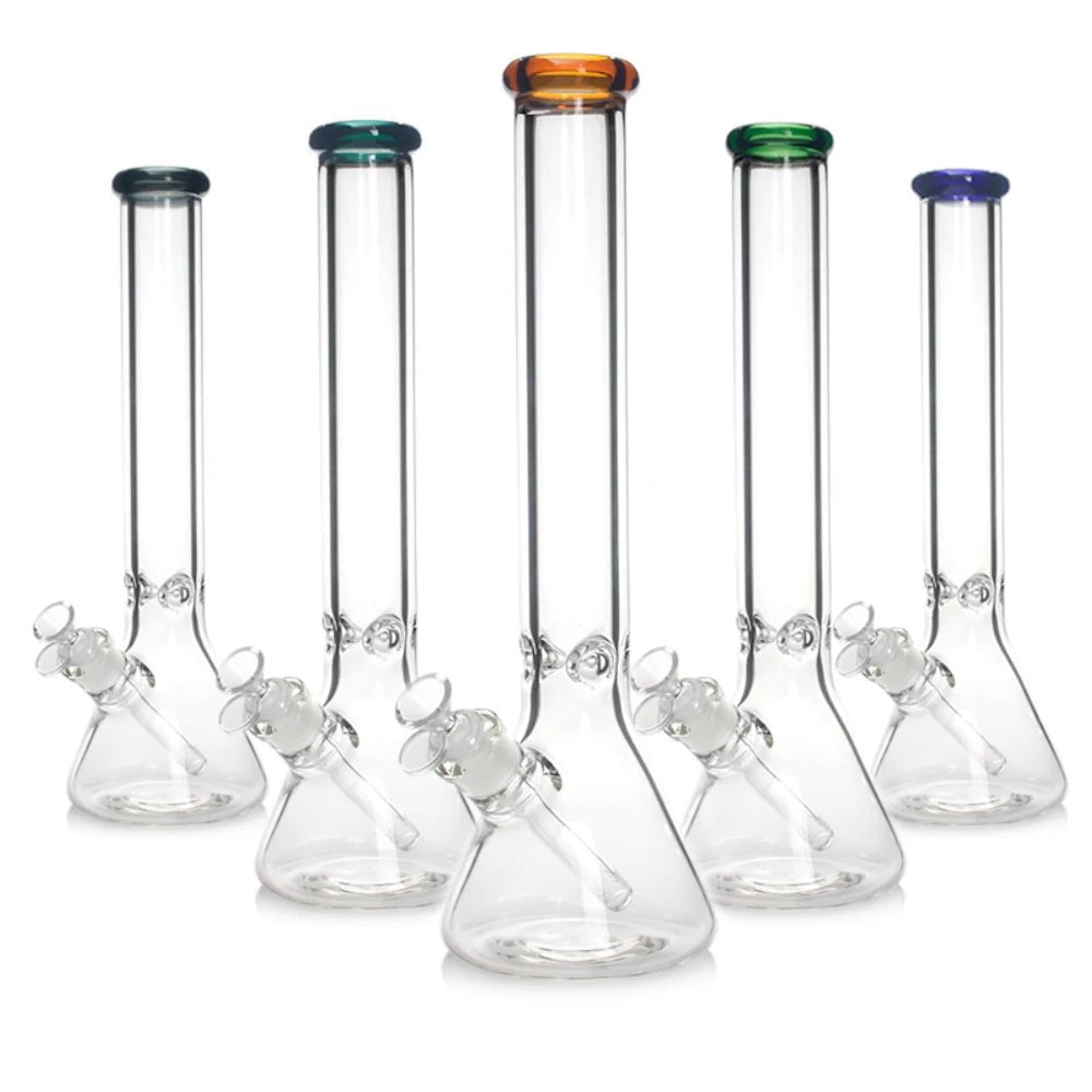 Fat Buddha Glass Bong Green Classic Trim Beaker Bong