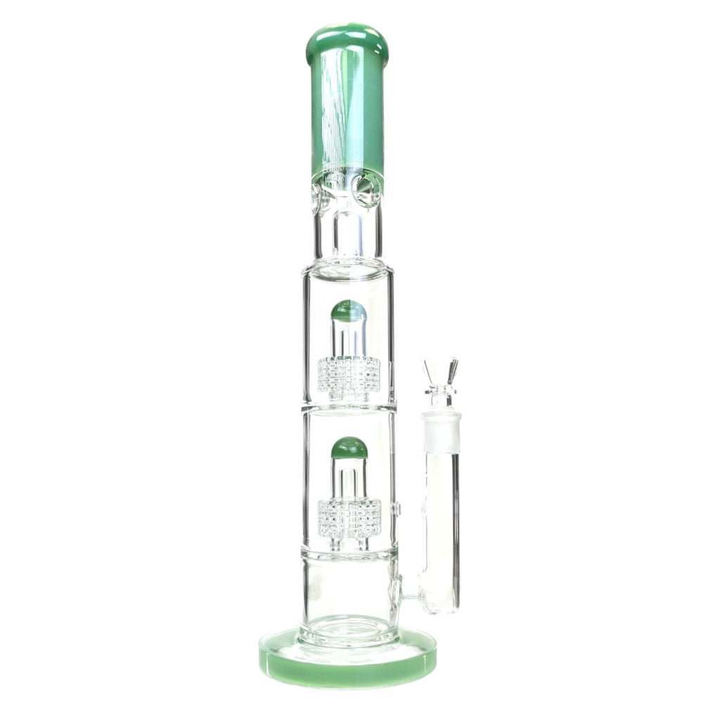 Fat Buddha Glass Bong Green Dual Matrix Bong