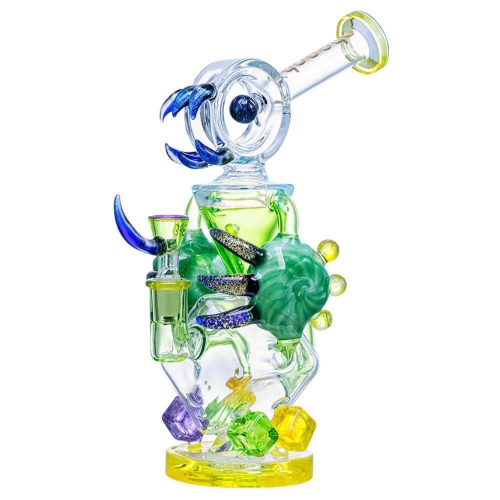 Cheech Glass Bong Green Full of Thorn Bong