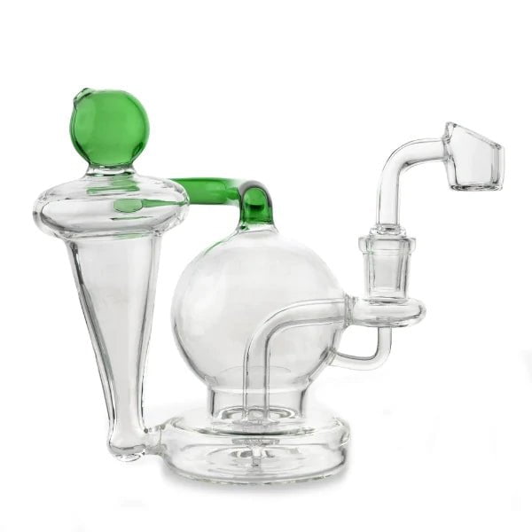 Biohazard Bong Green Globe Recycler Dab Rig