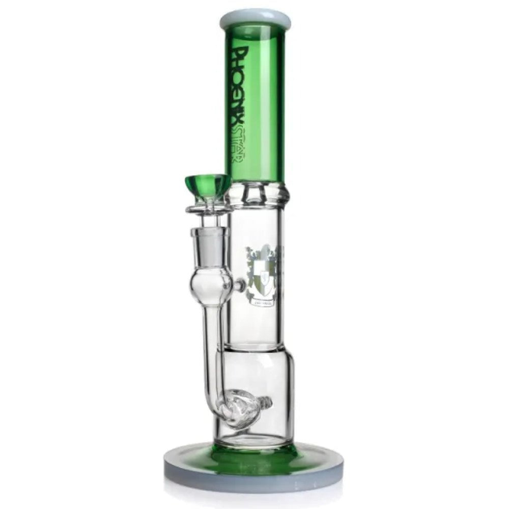 Phoenix Bong Green Inline Straight Tube Bong