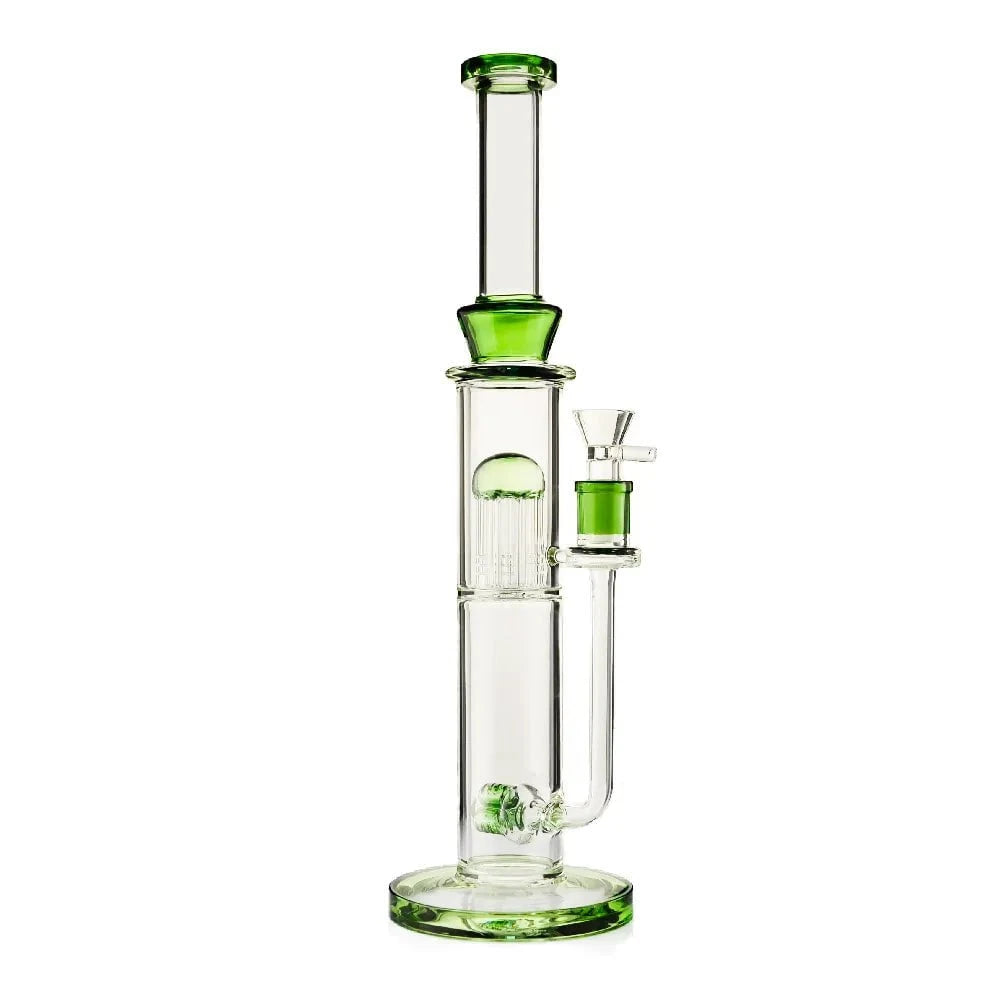 Fat Buddha Glass Bong Green Matrix Inline Bong