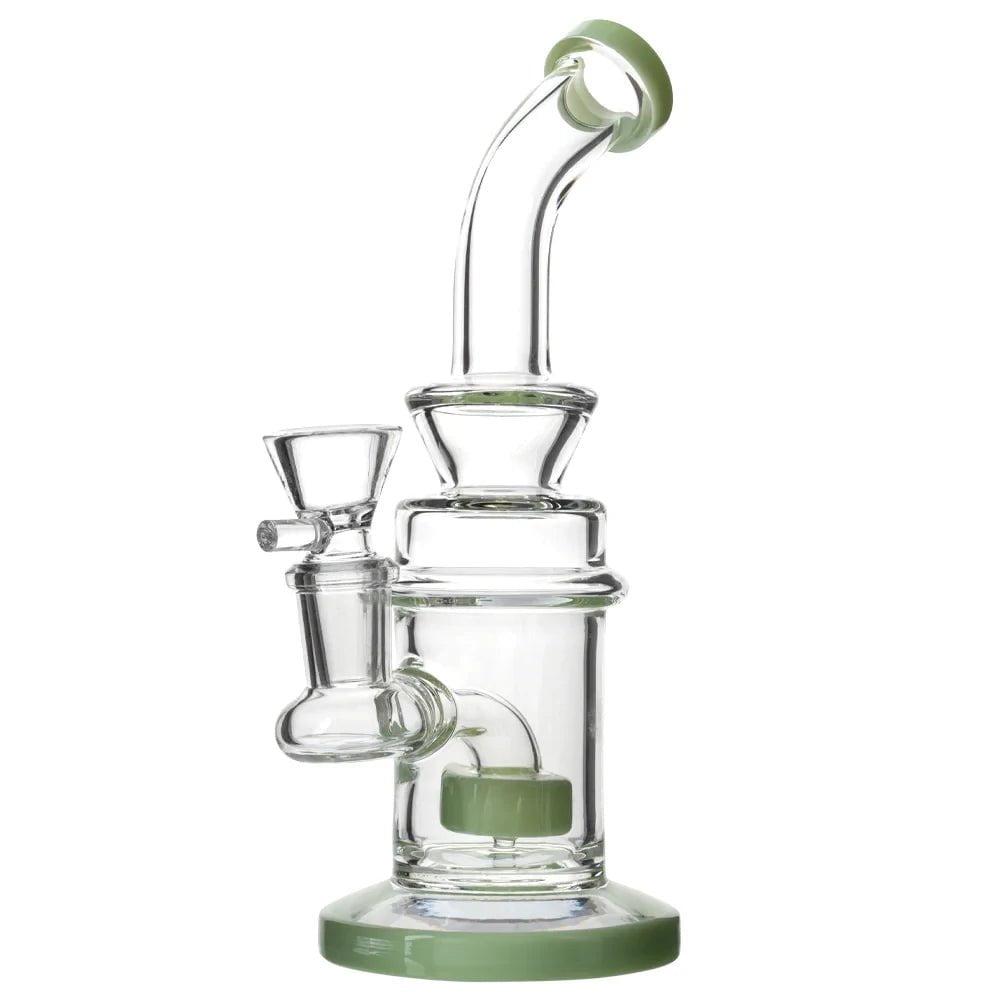 Fat Buddha Glass Bong Green Mini Showerhead Bong