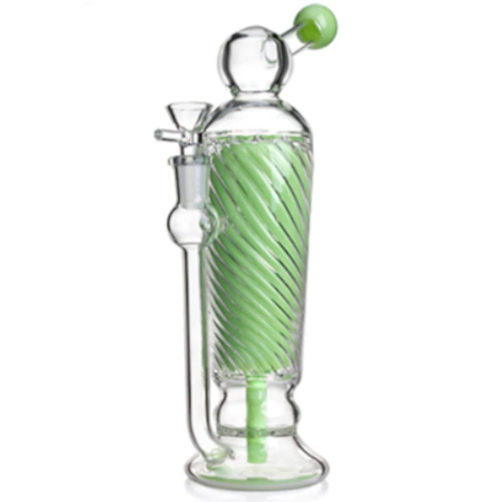 Fat Buddha Glass Bong Green Swirl Bong
