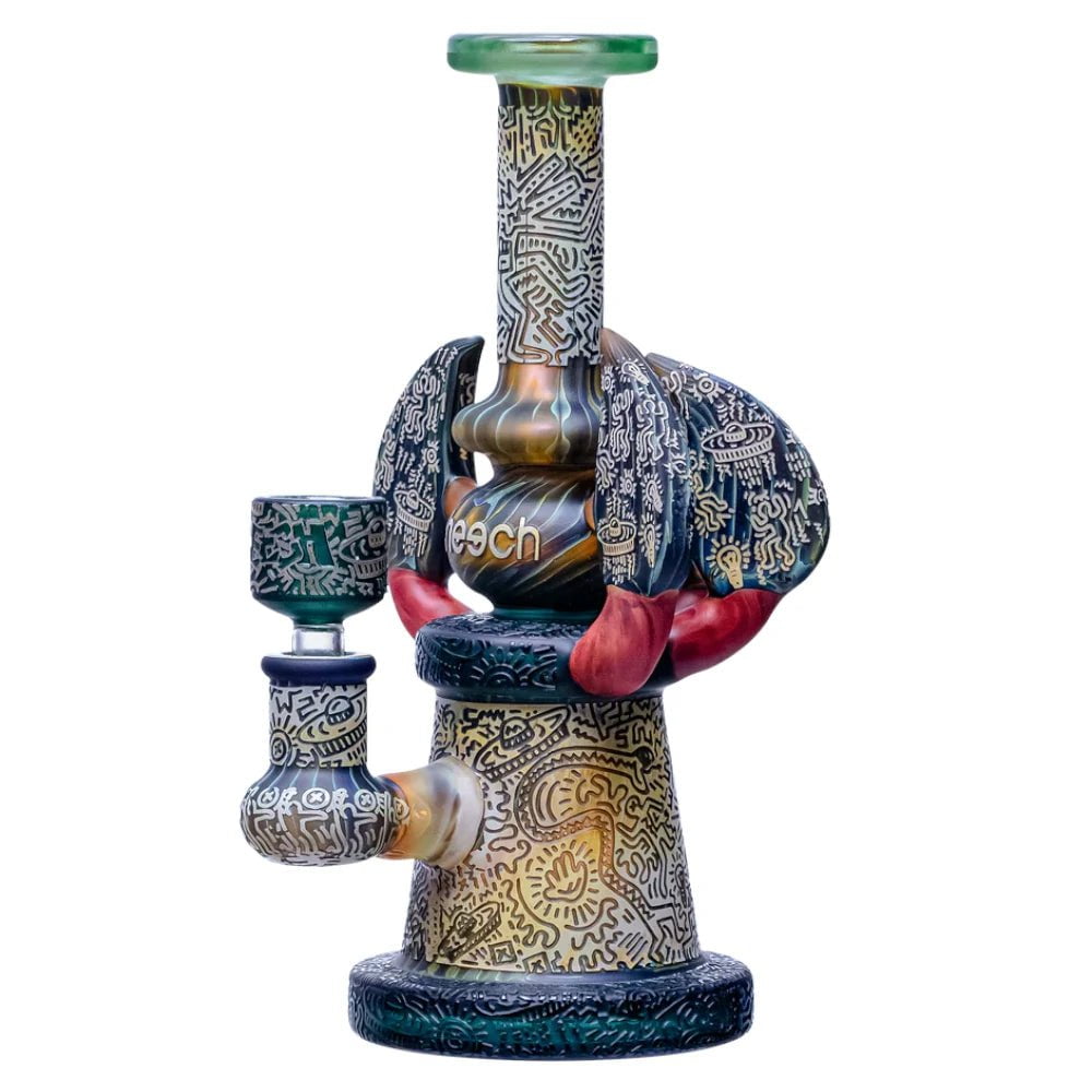 Cheech Glass Bong Green Velociraptor Rig Water Pipe