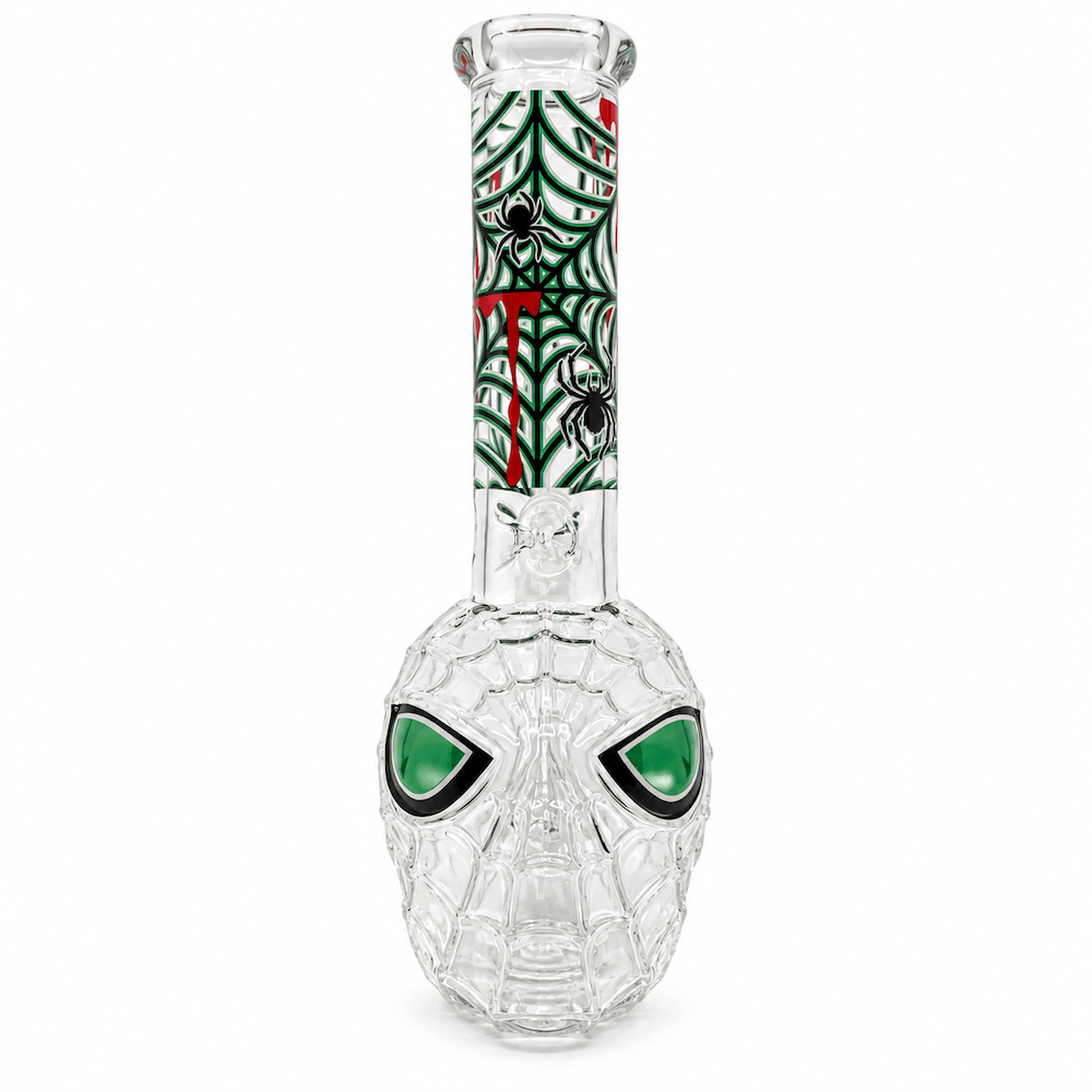 Fat Buddha Glass Bong Green Web-Slinger Bong