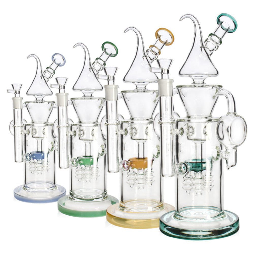 Fat Buddha Glass Bong Headphone Recycler Bong