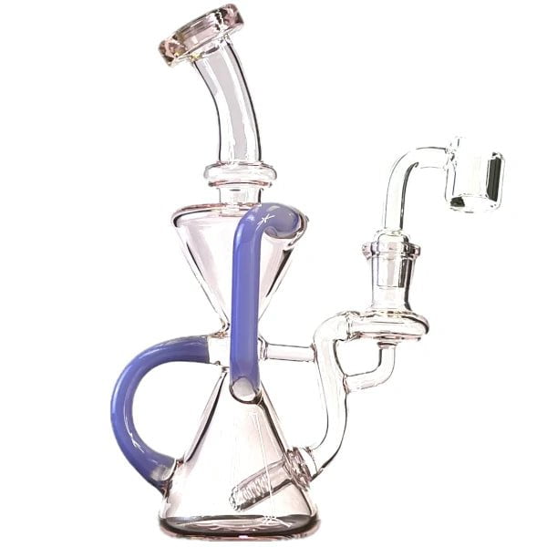 Fat Buddha Glass Bong Hourglass Recycler Dab Rig