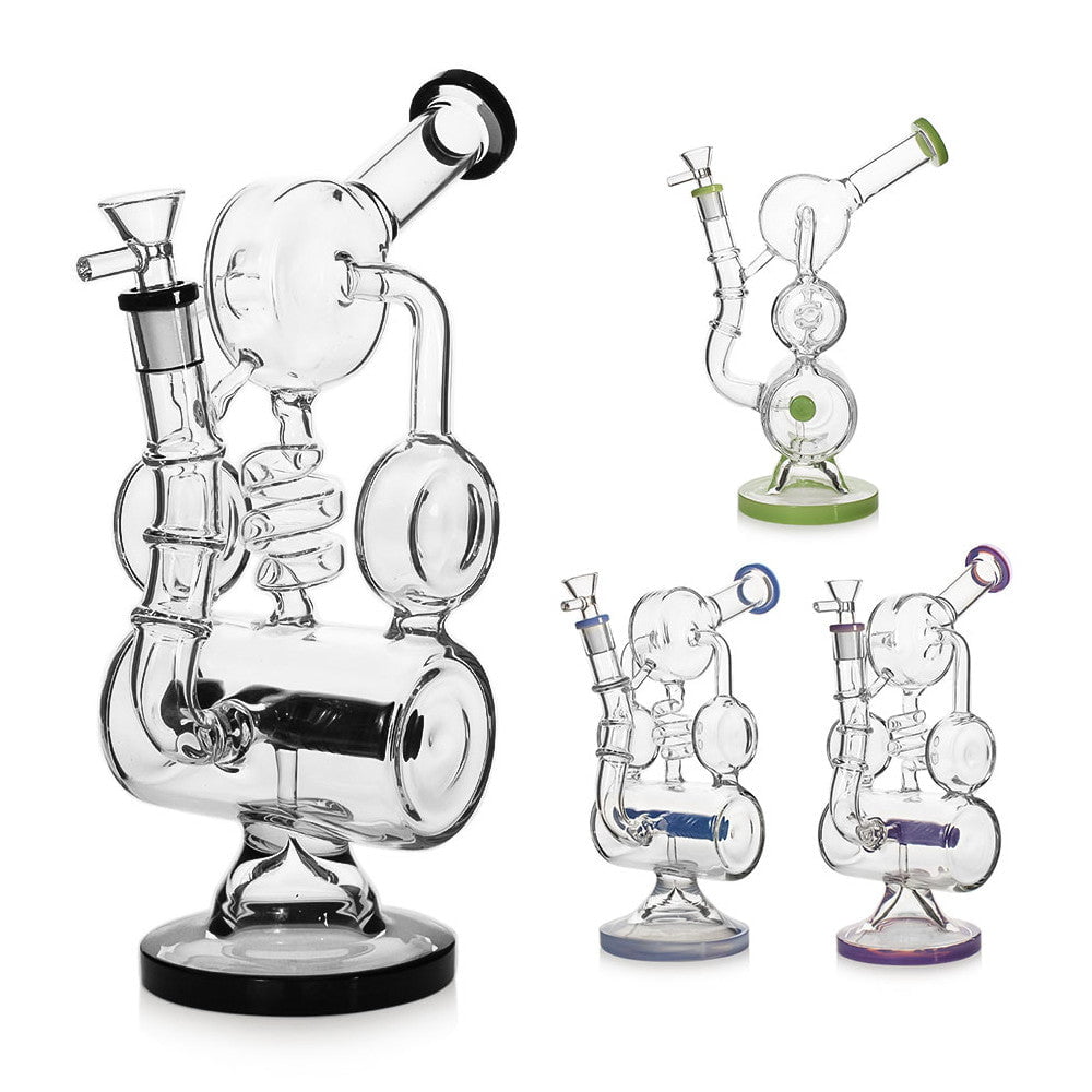 Fat Buddha Glass Bong Inline Recycler Bong