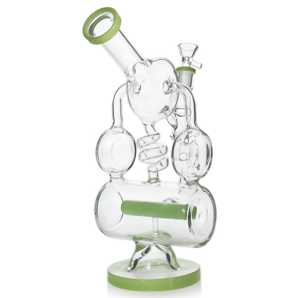 Fat Buddha Glass Bong Inline Recycler Bong