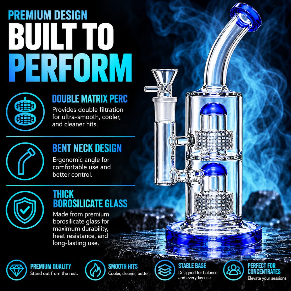 Fat Buddha Glass Bong Matrix Lean Back Bong