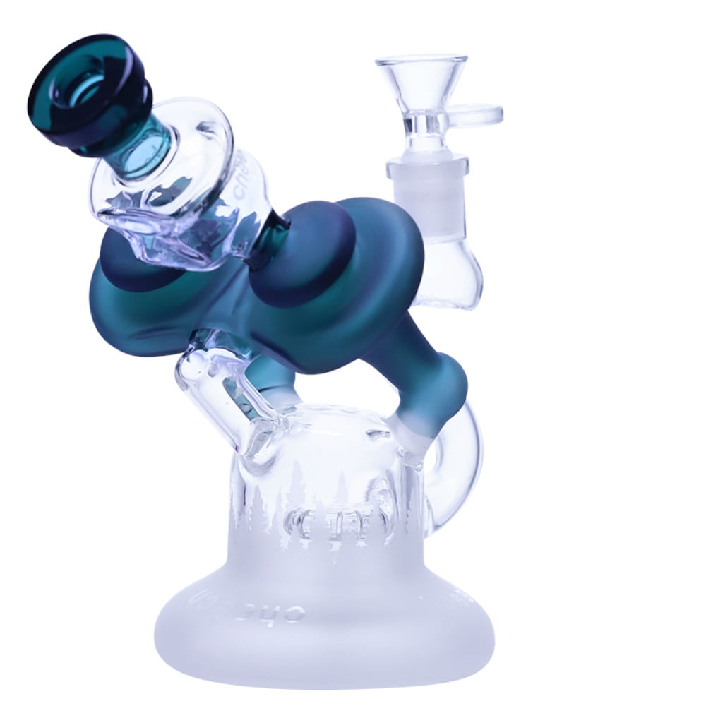 Cheech Glass Bong Matte Mushroom Recycler Bong