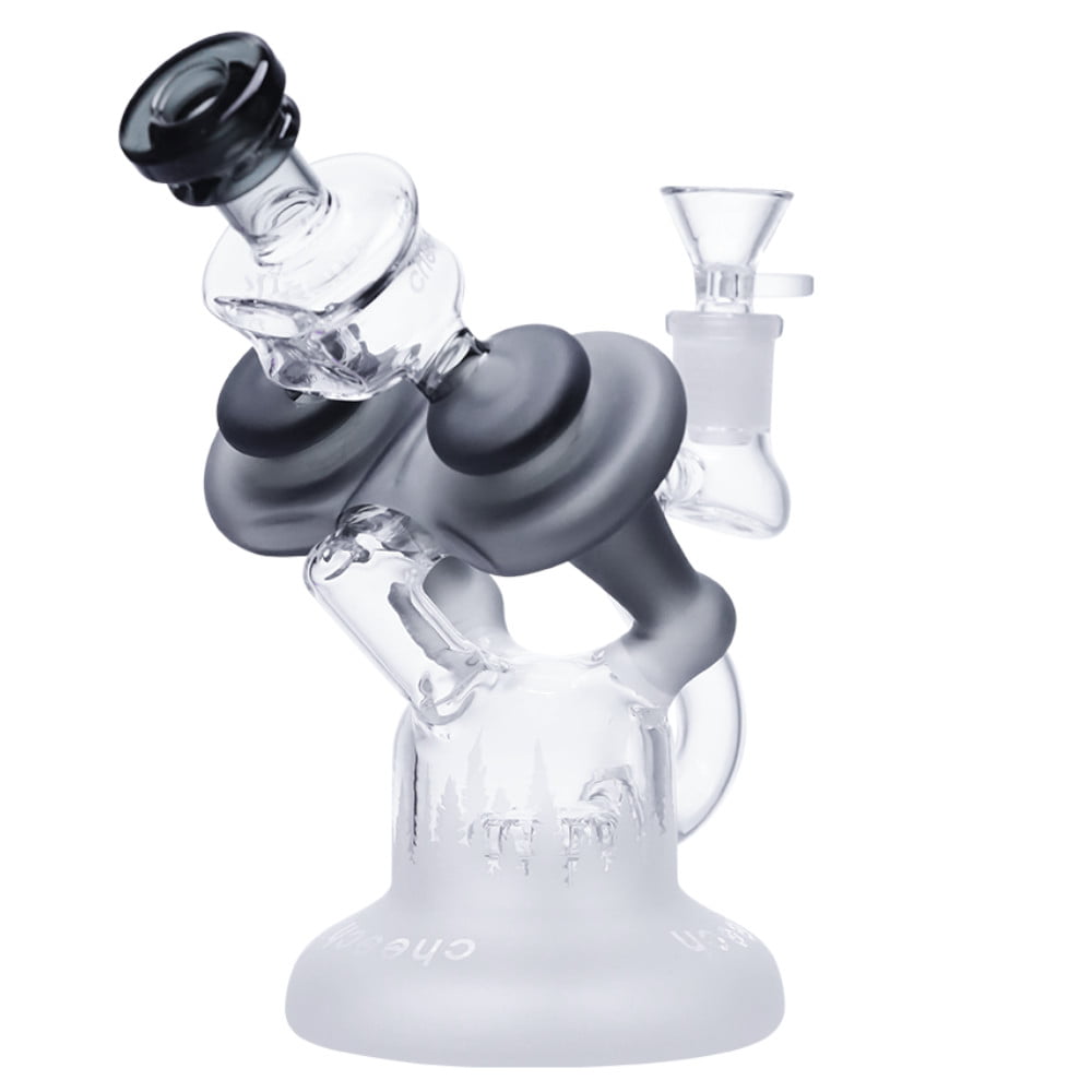 Cheech Glass Bong Matte Mushroom Recycler Bong