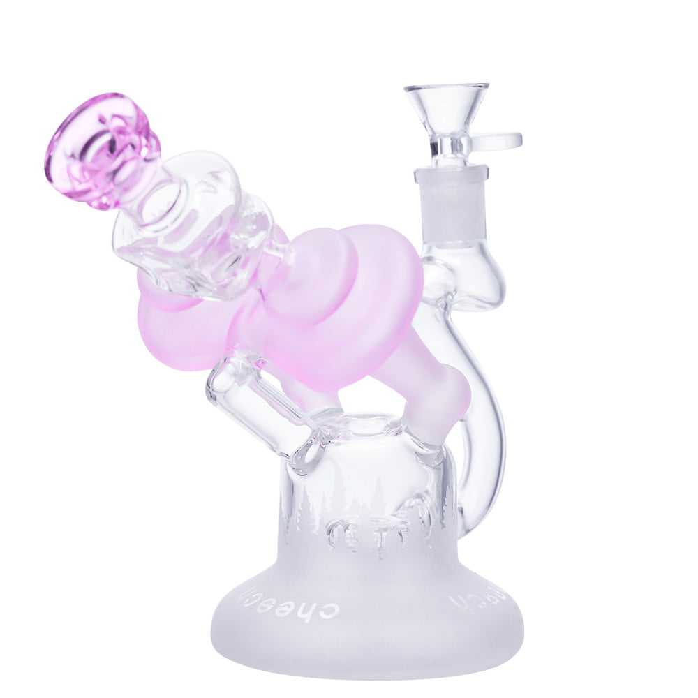 Cheech Glass Bong Matte Mushroom Recycler Bong
