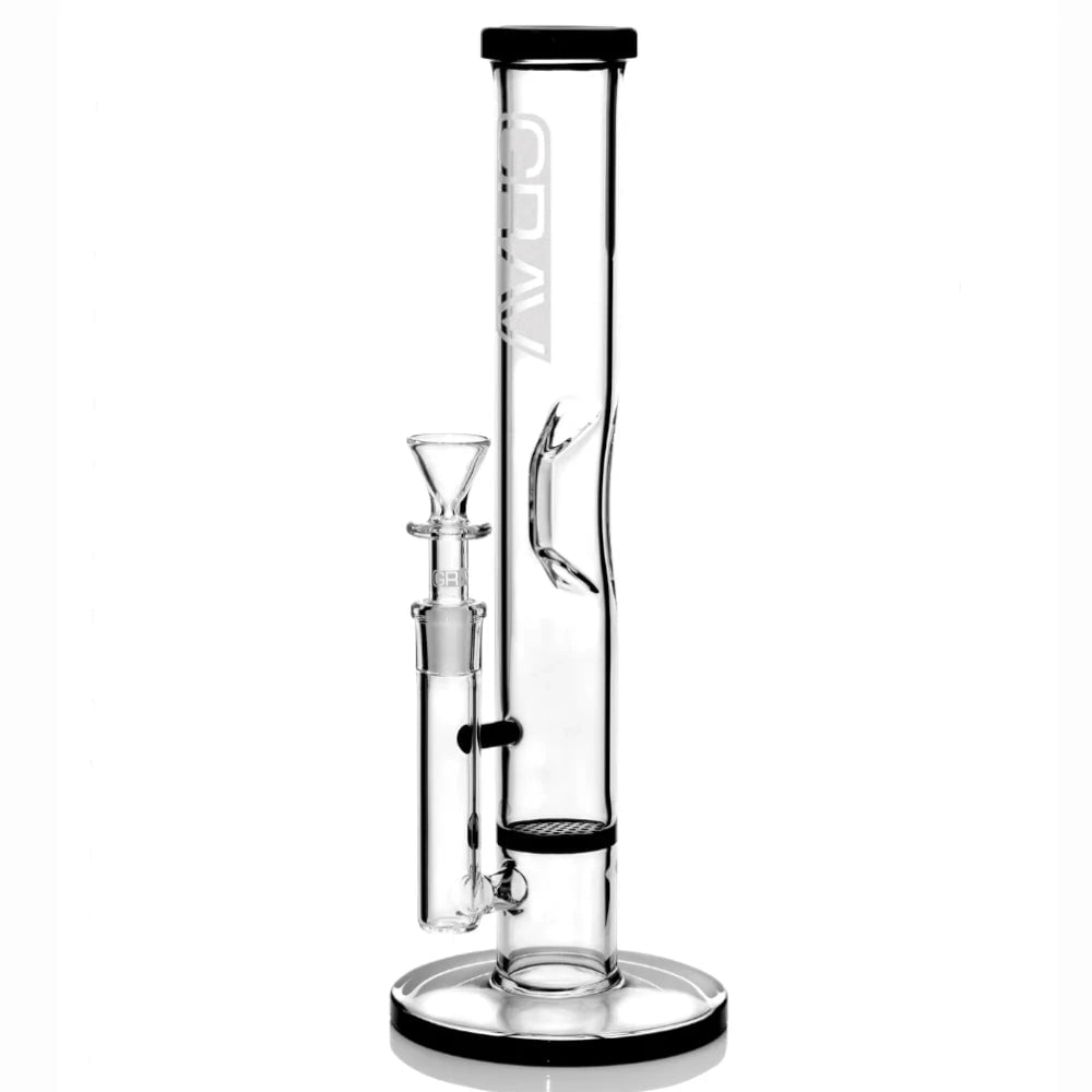 Grav Bong Medium Straight Tube w/Perc (Black)