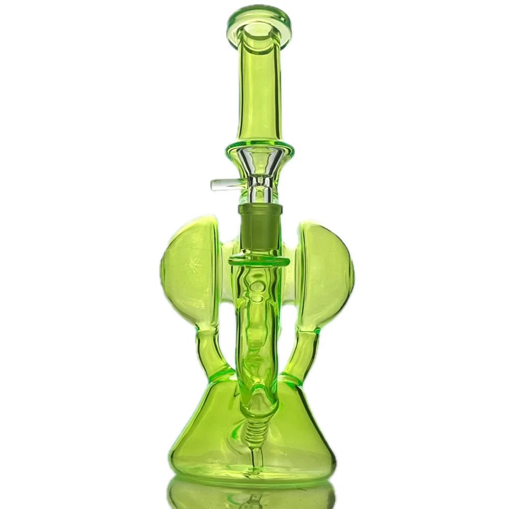Star Wing Bong Neon Turbine Recycler Bong