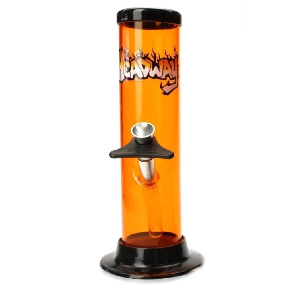 Fat Buddha Glass Bong Orange 8 Inch Plastic Straight Bong