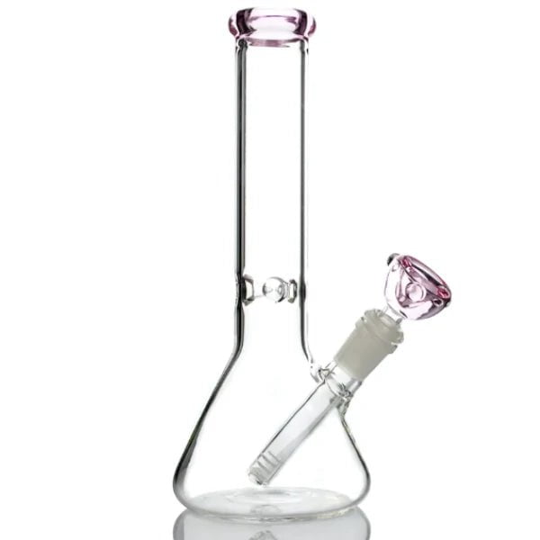 Fat Buddha Glass Bong Pink 10 Inch Beaker Bong