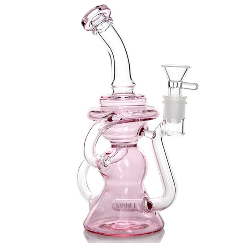 Fat Buddha Glass Bong Pink Bell Recycler Bong