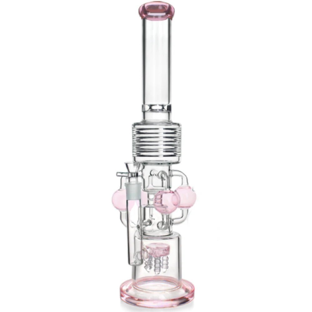 Fat Buddha Glass Bong Pink Big Bubble Bong
