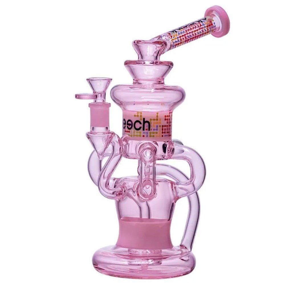 Cheech Glass Bong Pink Full Function Recycler Bong