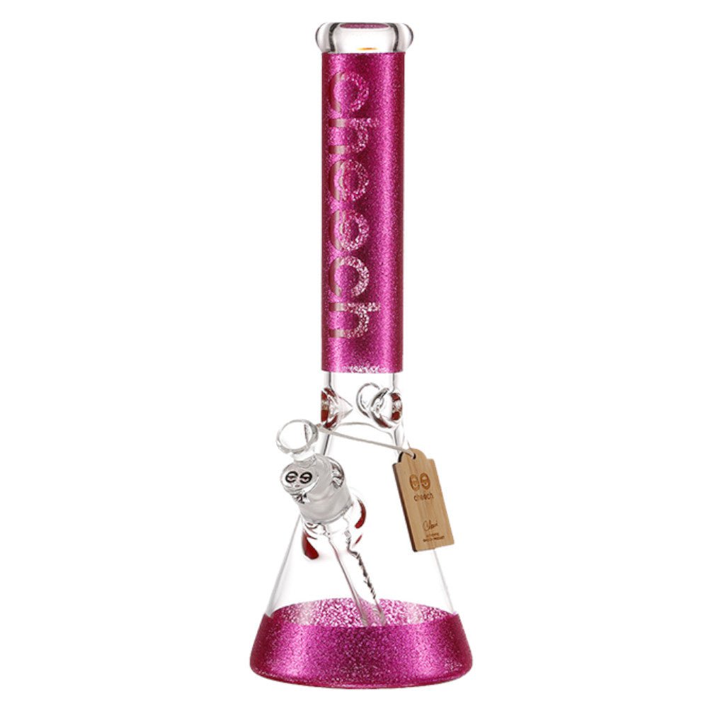Cheech Glass Bong Pink Glitter Sparkle Beaker Bong