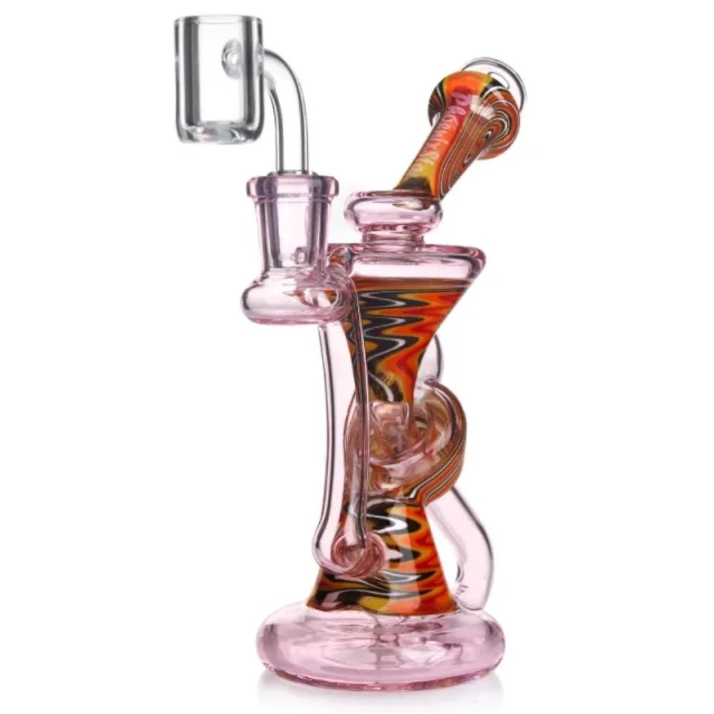 Phoenix Bong Pink Hourglass Recycler Dab Rig
