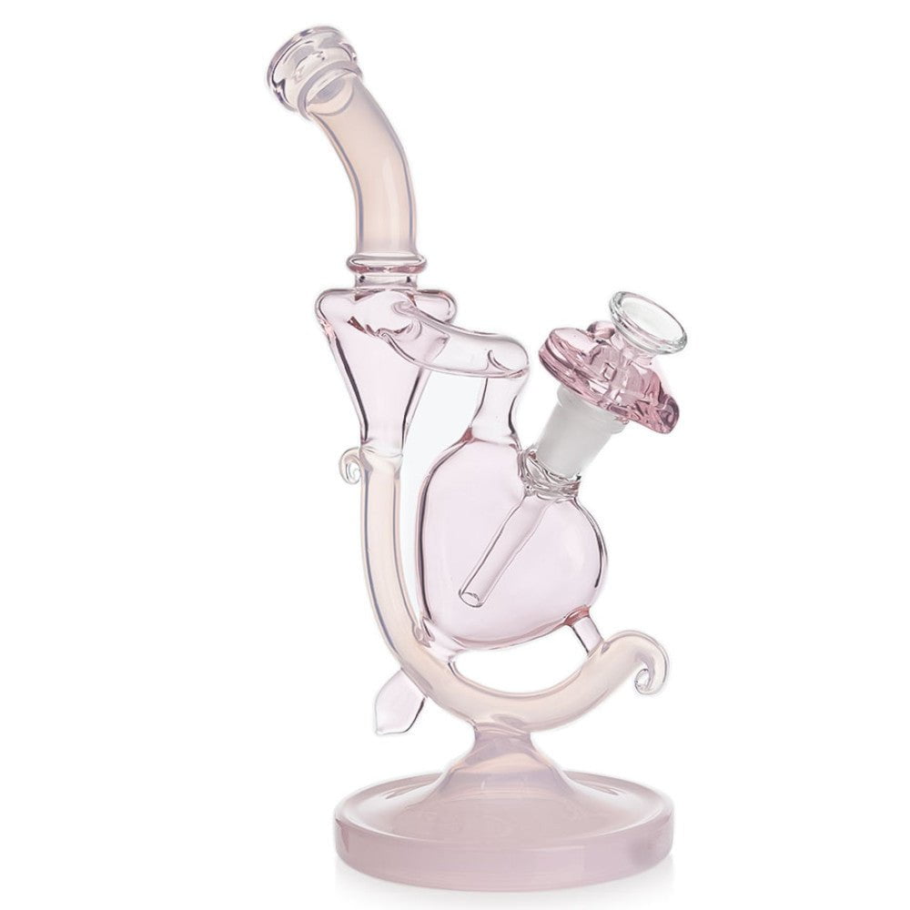 Fat Buddha Glass Bong Pink Love Recycler Bong