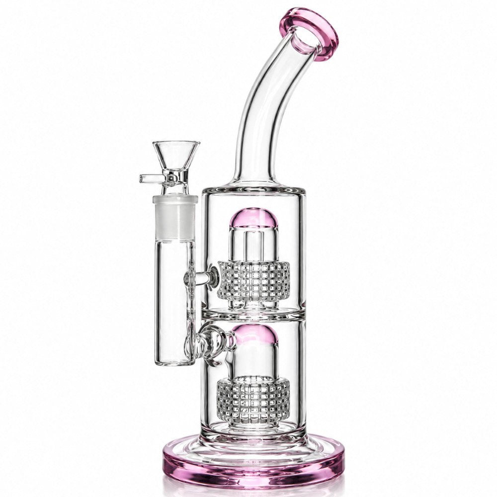 Fat Buddha Glass Bong Pink Matrix Lean Back Bong