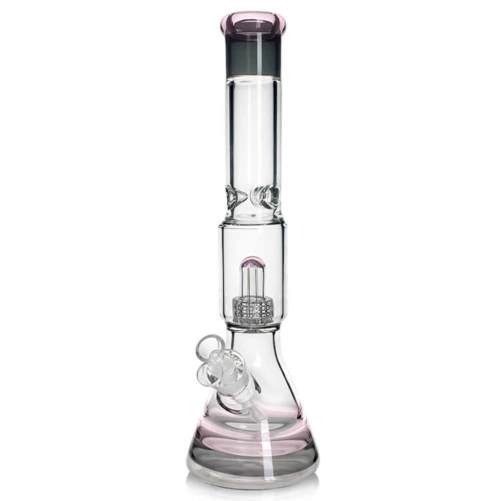Fat Buddha Glass Bong Pink Thick Matrix Beaker Bong