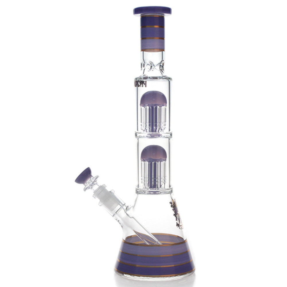 Phoenix Bong Purple Milky 2X Perc Beaker Bong