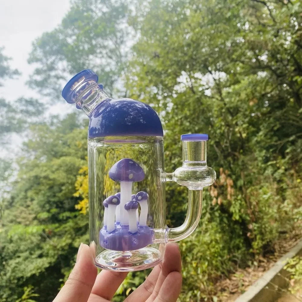 Fat Buddha Glass Bong Purple Mini Mushroom Bong