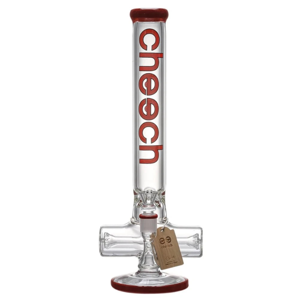 Cheech Glass Bong Red 7mm Inline Perc Bong