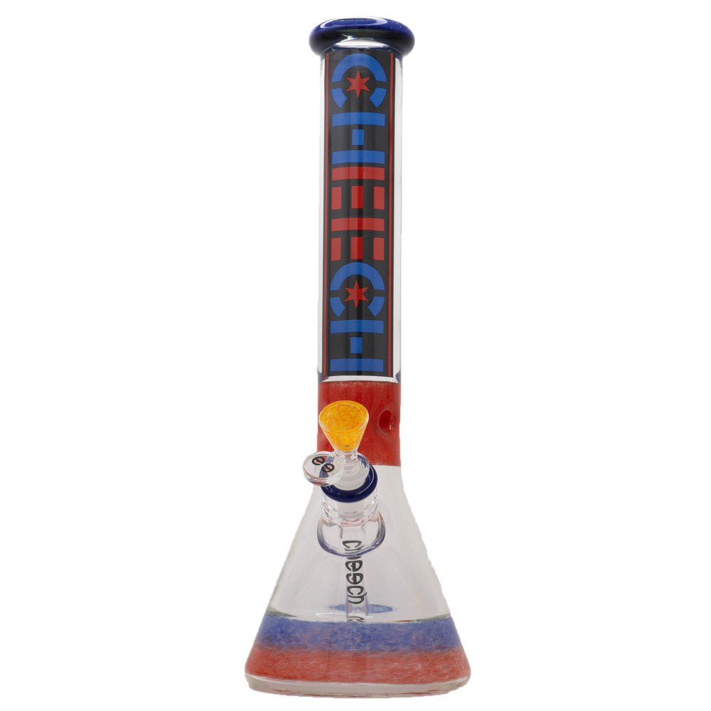 Cheech Glass Bong Red Back in Time Beaker Bong
