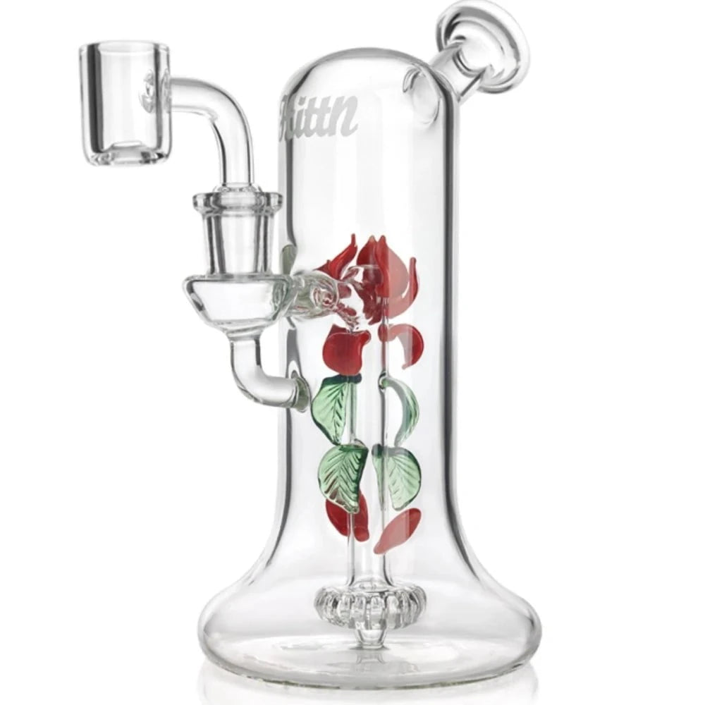 HITTN Bong Red Flower Dab Rig