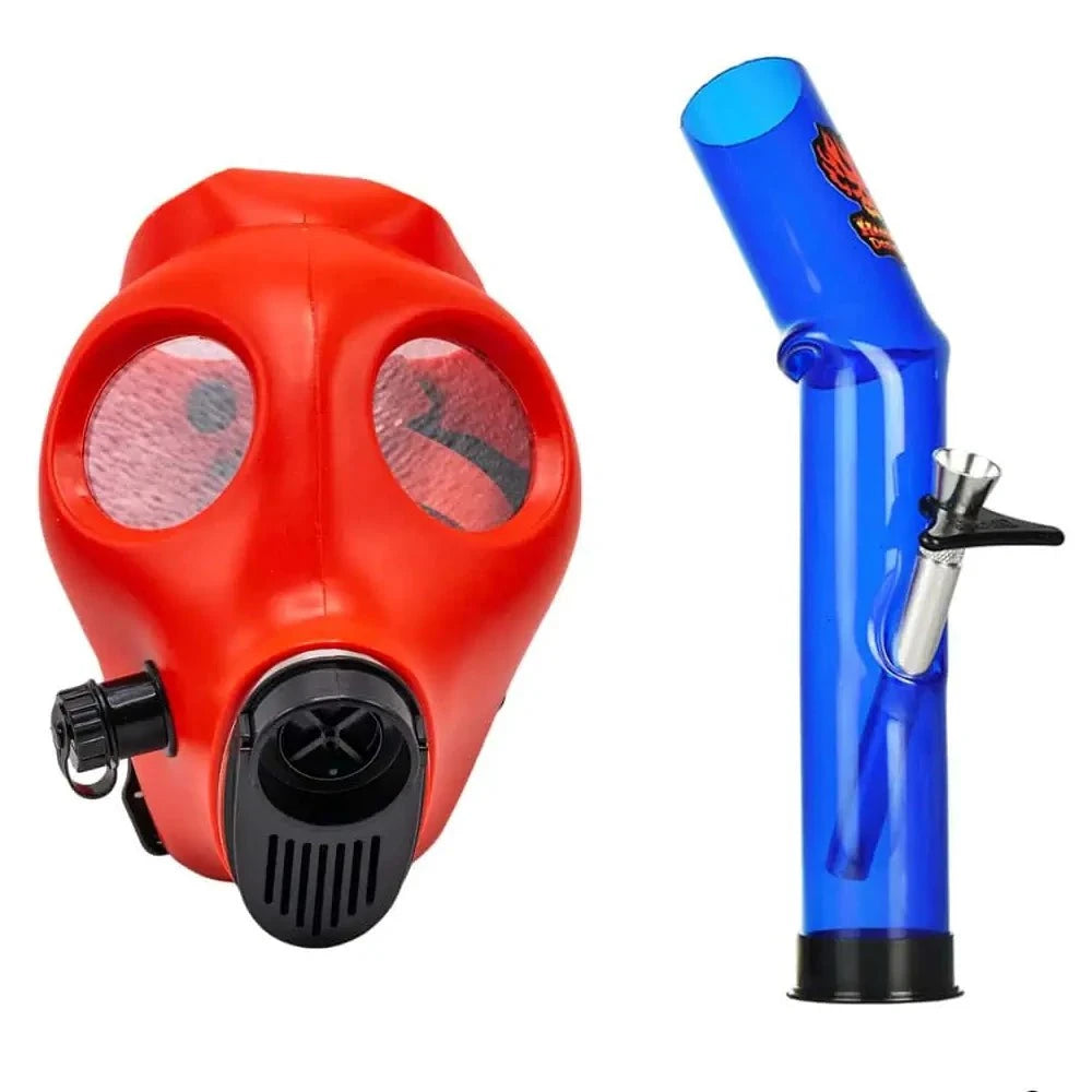 Fat Buddha Glass Bong Red Gas Mask Bong