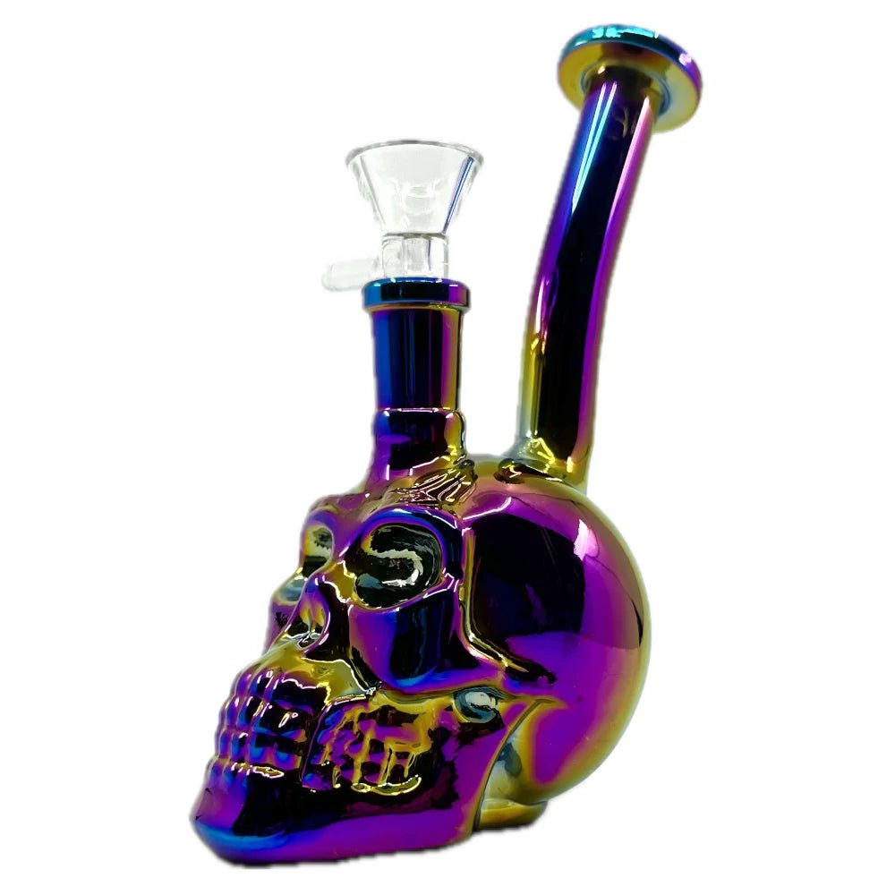 Fat Buddha Glass Bong Red Iridescent Skull Mini Bong