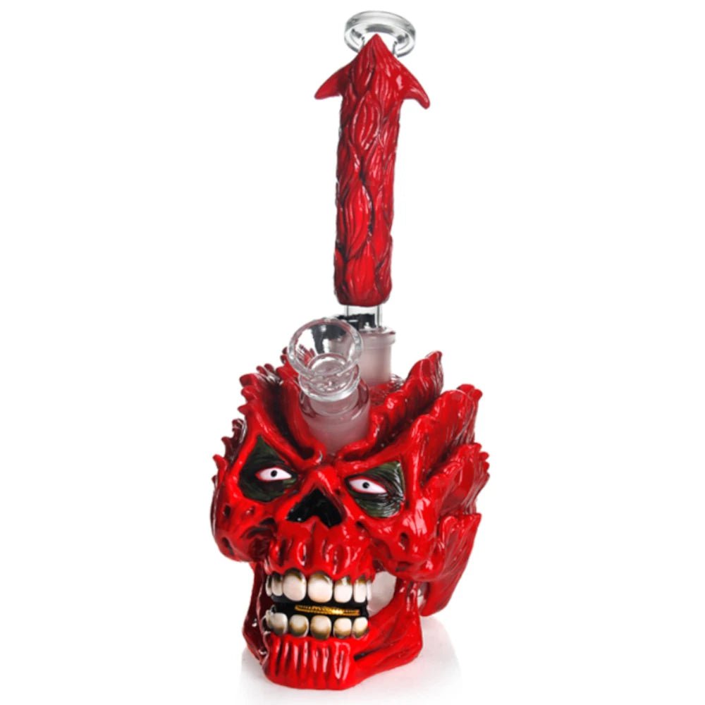 Fat Buddha Glass Bong Red Skull Bong