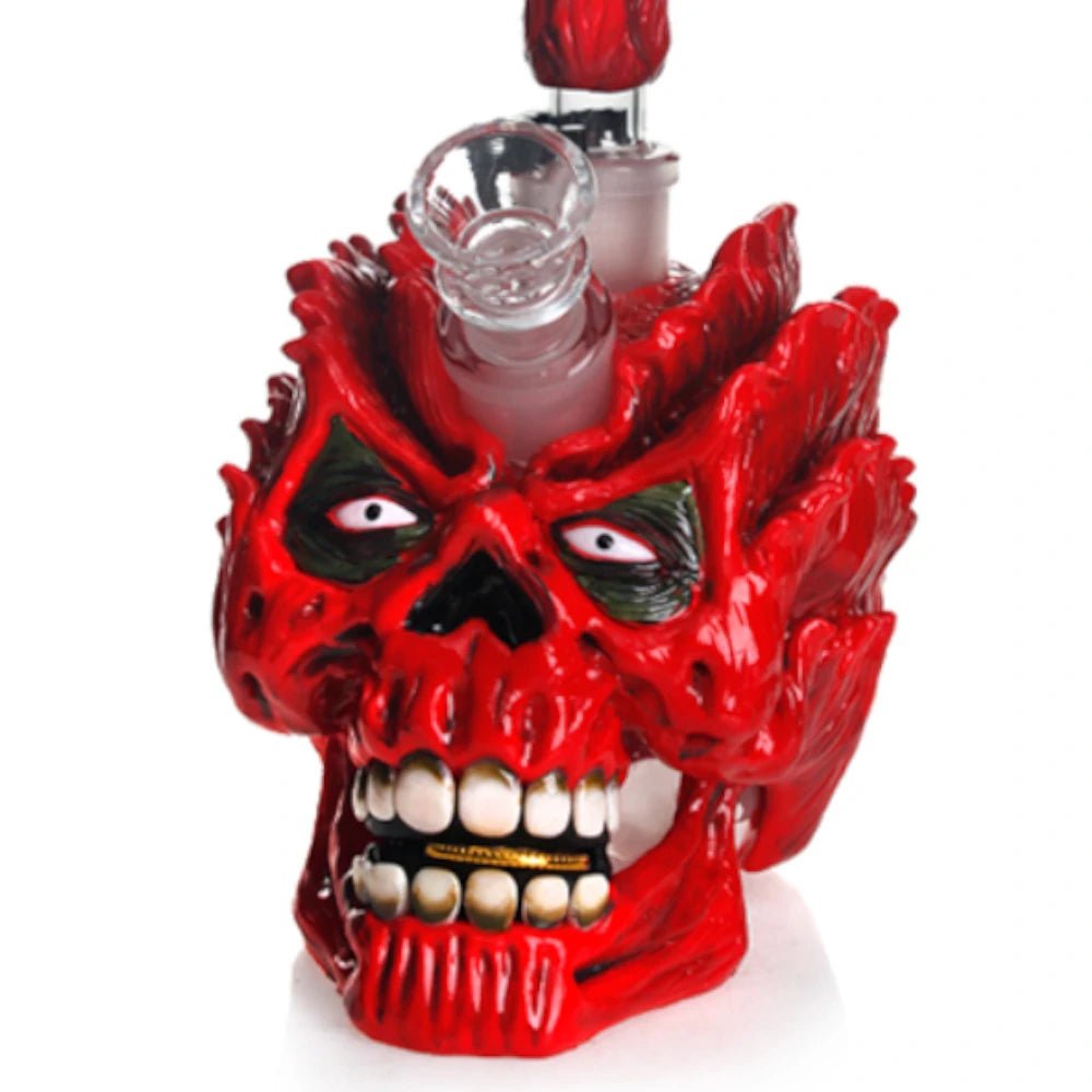 Fat Buddha Glass Bong Red Skull Bong