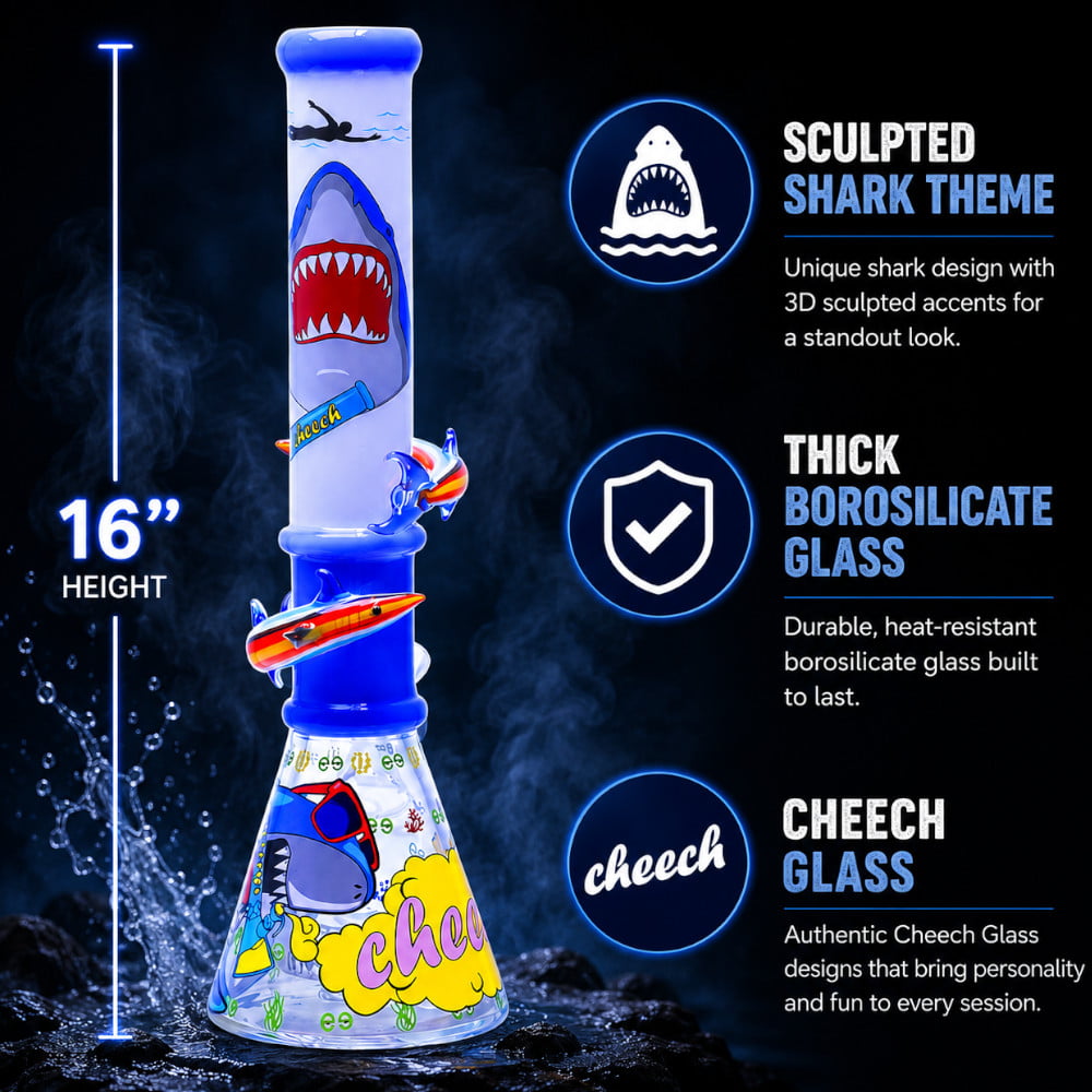 Cheech Glass Bong Sharknado Beaker Bong