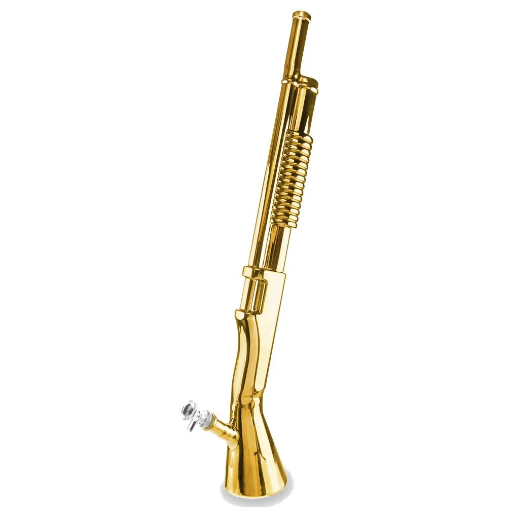 Biohazard Bong Shotgun Bong with Wood Base