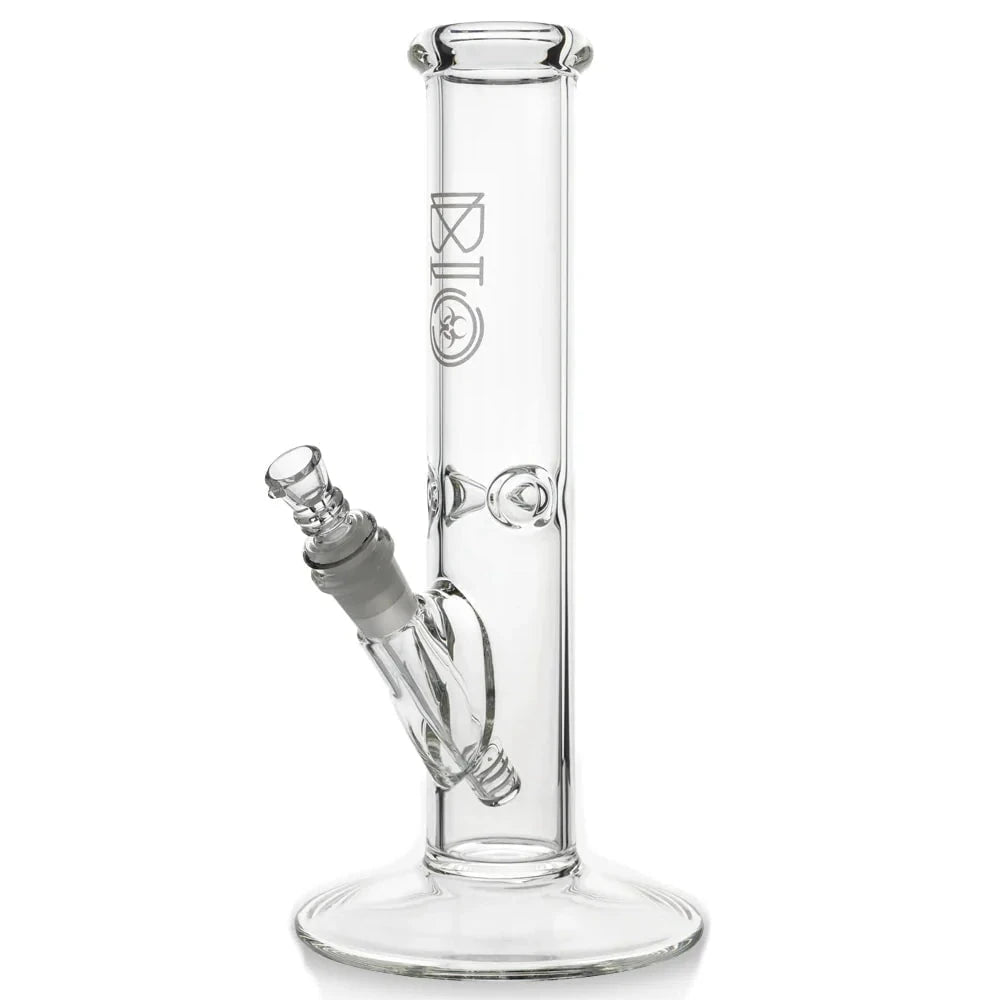 Biohazard Bong Silver Bio Straight Bong w/Ice Catcher
