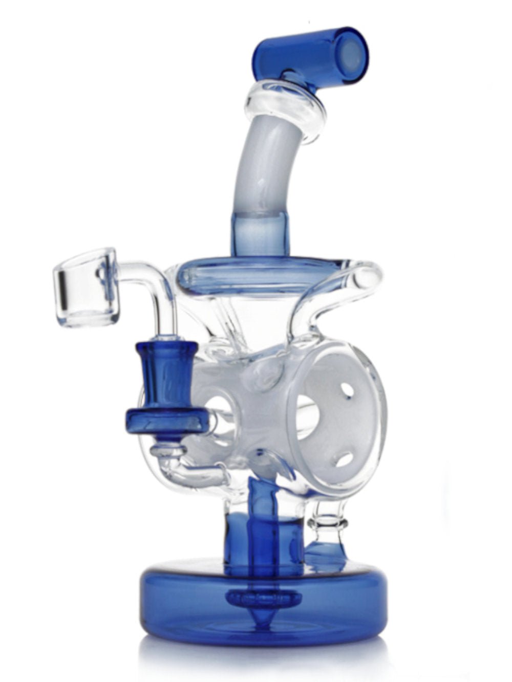 Wholesale Blue Glass Bong Water Pipe Recycler Dab Rig Hookah Pipes