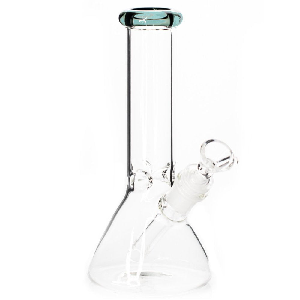Fat Buddha Glass Bong Teal 8 inch Beaker Bong