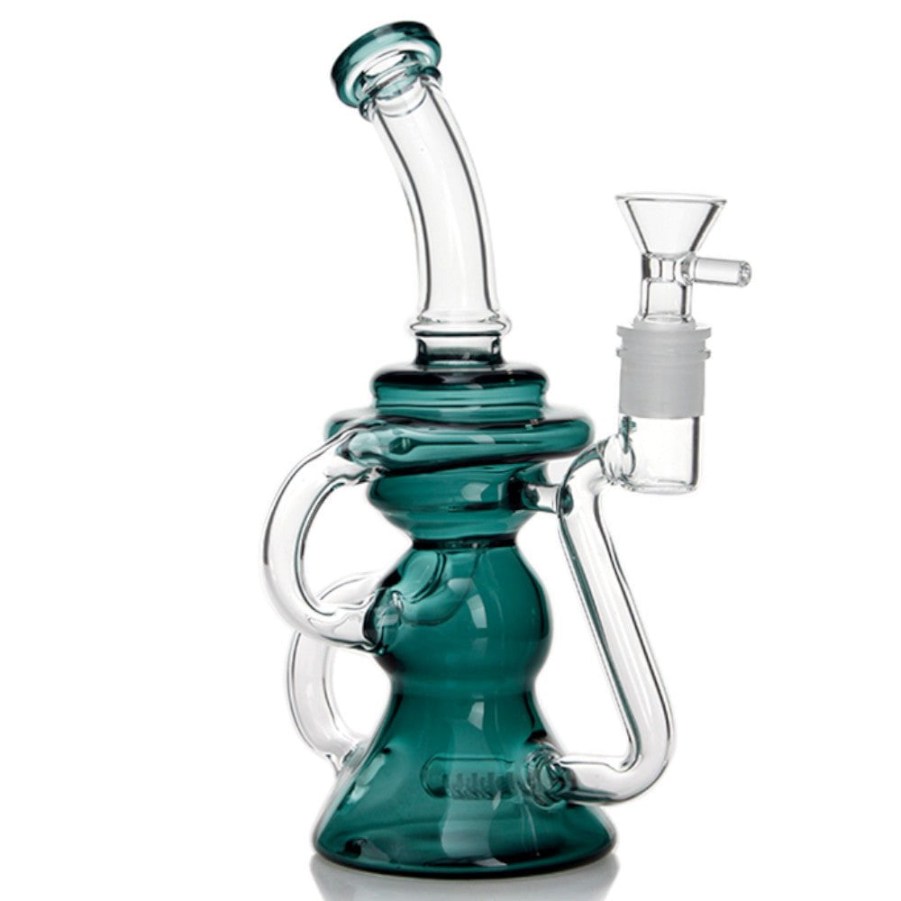Fat Buddha Glass Bong Teal Bell Recycler Bong